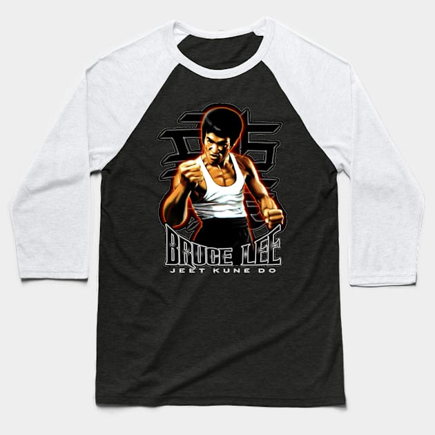 Bruce Lee Baseball T-Shirt by StinkiesDraws